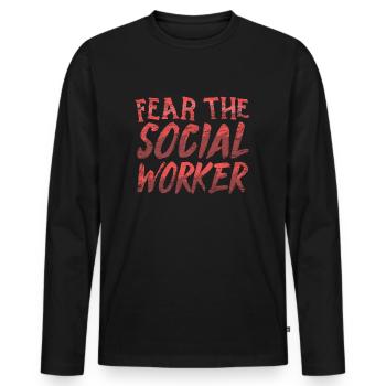 Sozialarbeiter Soziale Arbeit - Männer Premium Bio Langarmshirt - Schwarz - Vorne - Nico (187cm)