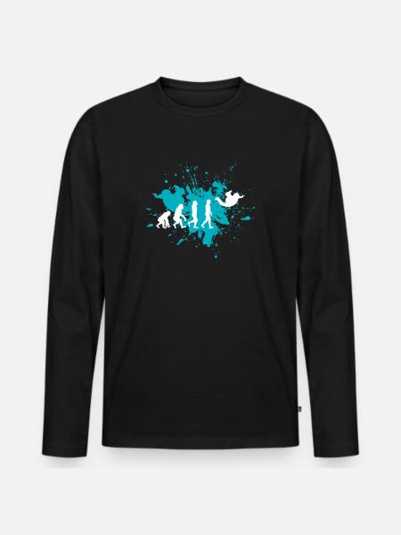 Parachute de parachutisme - T-shirt manches longues Premium bio Homme - noir
