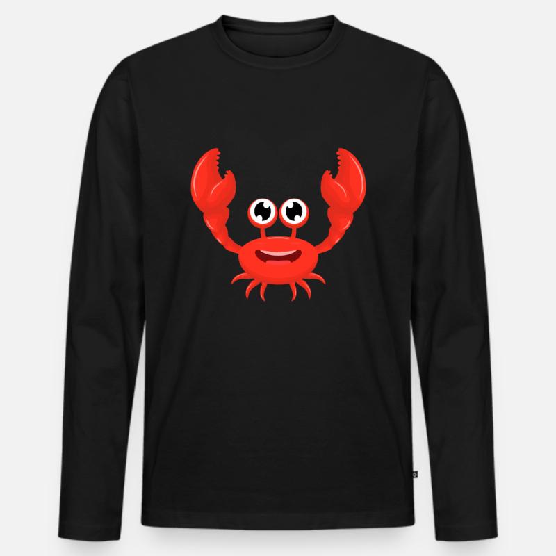 Krabbe - Männer Premium Bio Langarmshirt - Schwarz
