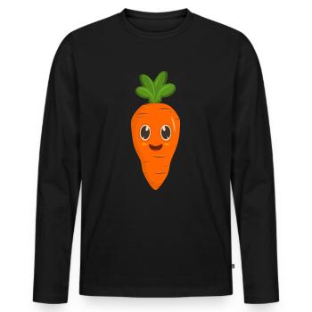 Carrot carrot vegetable - Men's Premium Organic Long Sleeve Shirt - black - Front - Nico (187cm)