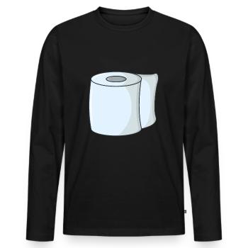 Toilet paper toilet paper - Men's Premium Organic Long Sleeve Shirt - black - Front - Nico (187cm)