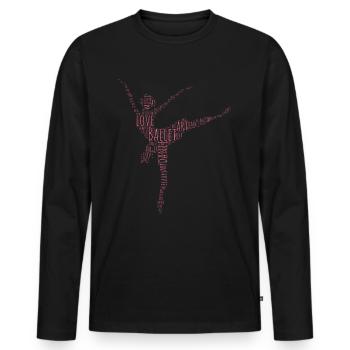 Danseuse de ballet - T-shirt manches longues Premium bio Homme - noir - Devant - Nico (187cm)