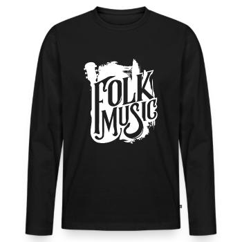 Folk music - Men's Premium Organic Long Sleeve Shirt - black - Front - Nico (187cm)