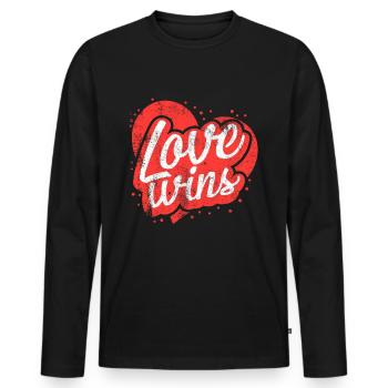 Love wins - Men's Premium Organic Long Sleeve Shirt - black - Front - Nico (187cm)