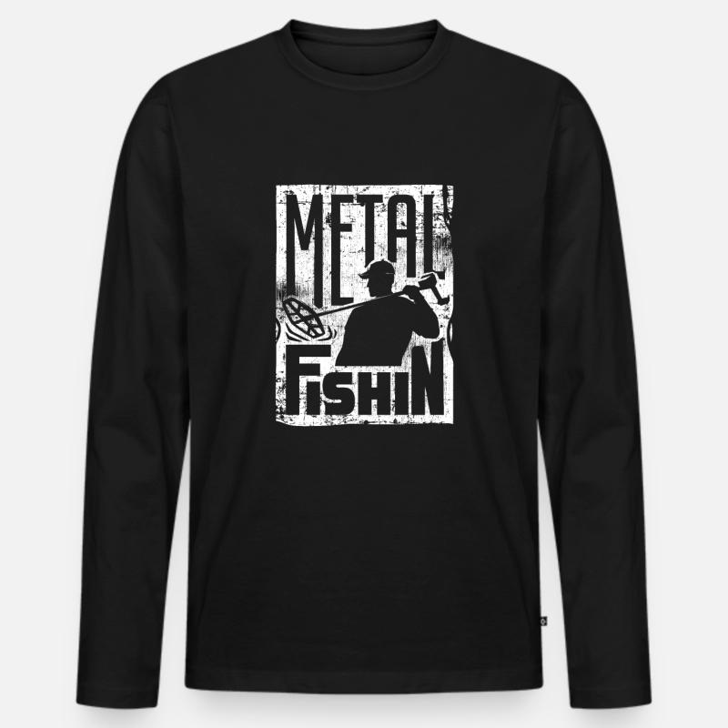 Metalldetektor Schatzsucher - Männer Premium Bio Langarmshirt - Schwarz