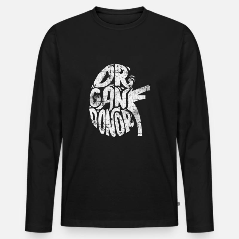 Organspender - Männer Premium Bio Langarmshirt - Schwarz