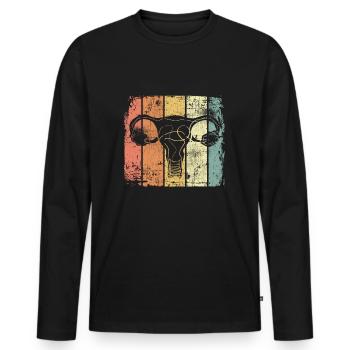 Gebärmutter Feminismus Uterus vintage - Männer Premium Bio Langarmshirt - Schwarz - Vorne - Nico (187cm)