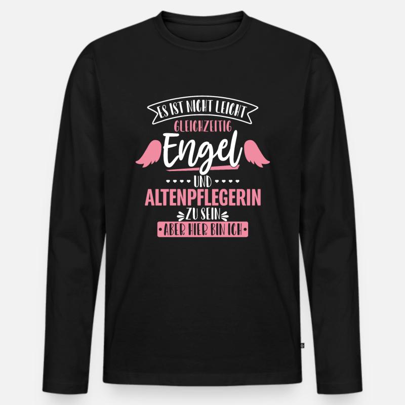 Altenpflegerin - Männer Premium Bio Langarmshirt - Schwarz