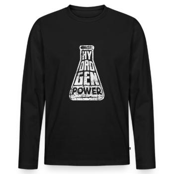 Énergie hydrogène - T-shirt manches longues Premium bio Homme - noir - Devant - Nico (187cm)