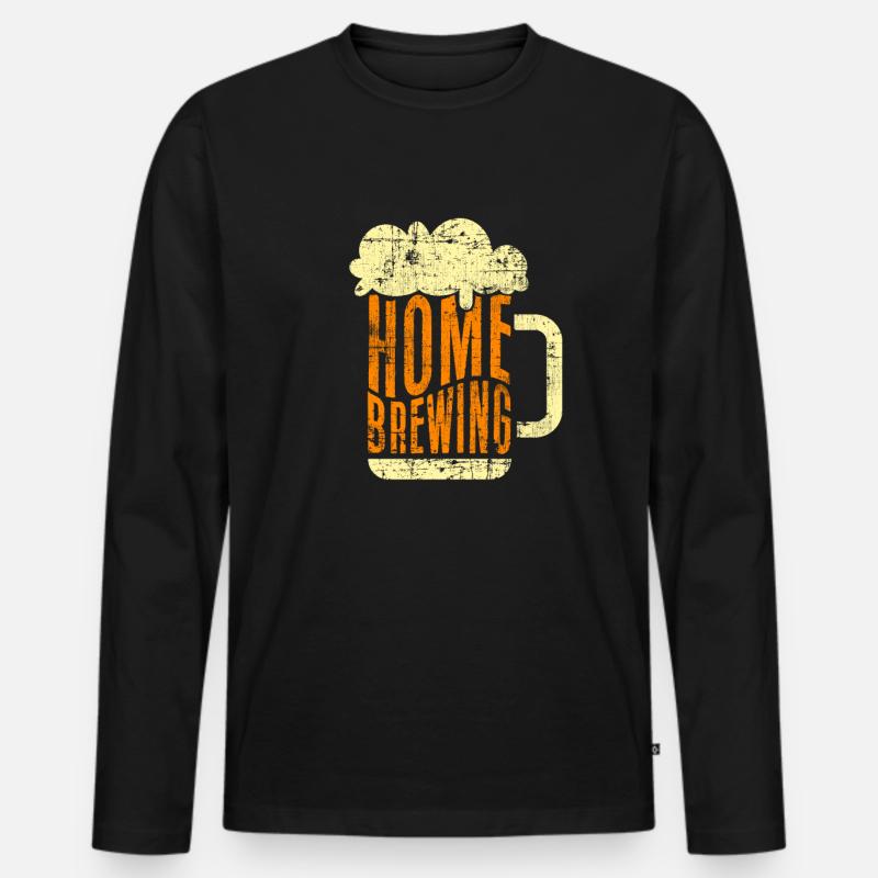 Bier Brauen - Männer Premium Bio Langarmshirt - Schwarz