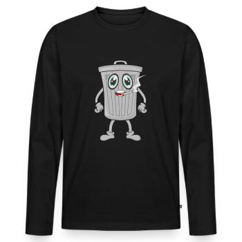 Smoking trash can cigarettes - Men's Premium Organic Long Sleeve Shirt - black - Front - Nico (187cm)