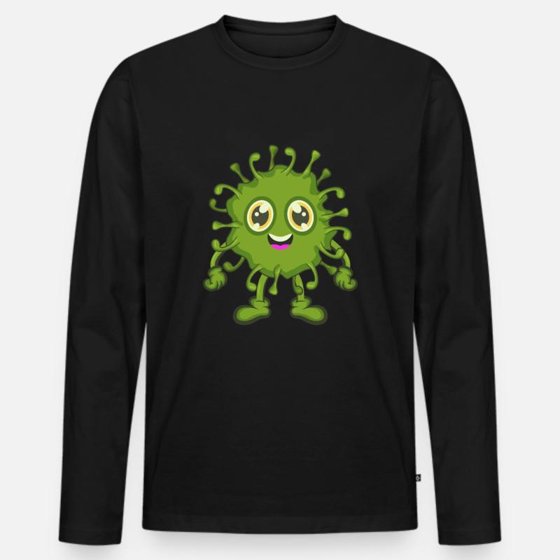 Bakterie Virus - Männer Premium Bio Langarmshirt - Schwarz