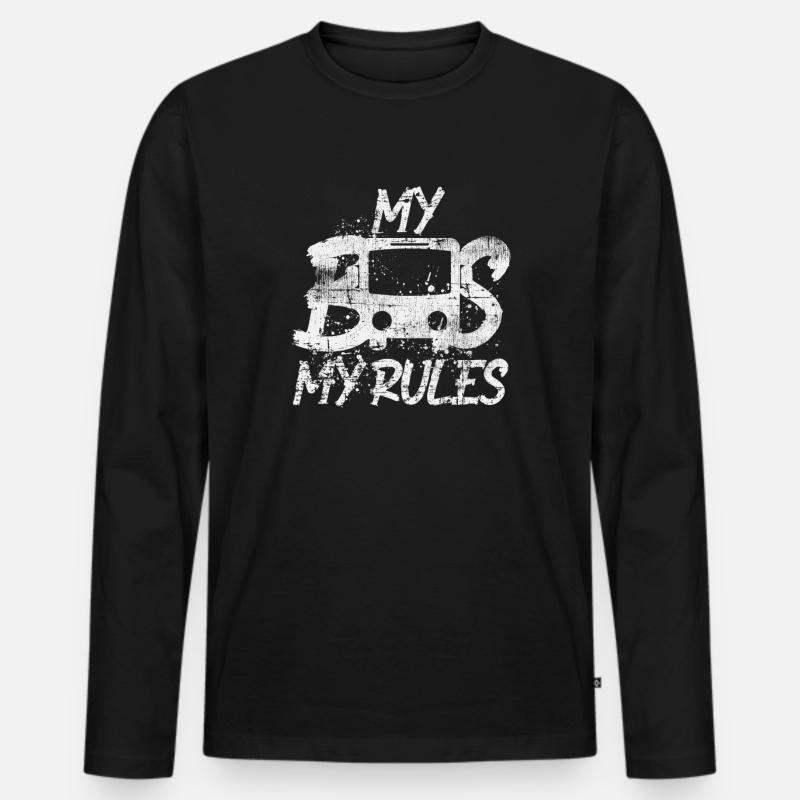 Busfahrer Bus - Männer Premium Bio Langarmshirt - Schwarz
