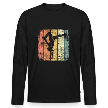 Breakdancer Breakdance vintage - Männer Premium Bio Langarmshirt - Schwarz - Vorne - Nico (187cm)