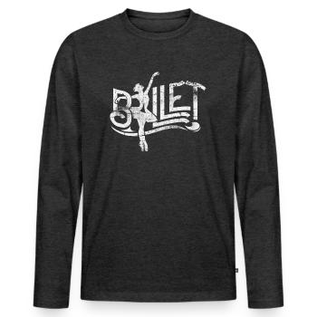 Danseurs de ballet dansant - T-shirt manches longues Premium bio Homme - anthracite chiné - Devant - Nico (187cm)