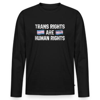 Trans Transsexuell - Männer Premium Bio Langarmshirt - Schwarz - Vorne - Nico (187cm)