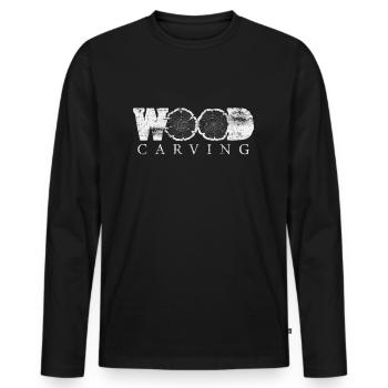 Holz Schnitzen Wood Working Schreiner Tischler - Männer Premium Bio Langarmshirt - Schwarz - Vorne - Nico (187cm)