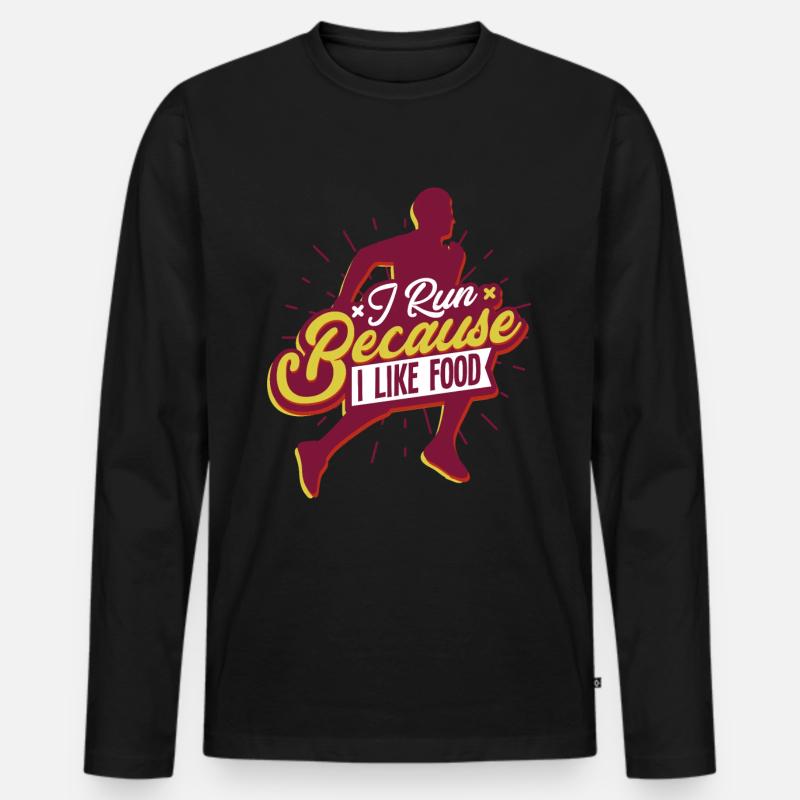 Laufen Marathon Läufer - Männer Premium Bio Langarmshirt - Schwarz