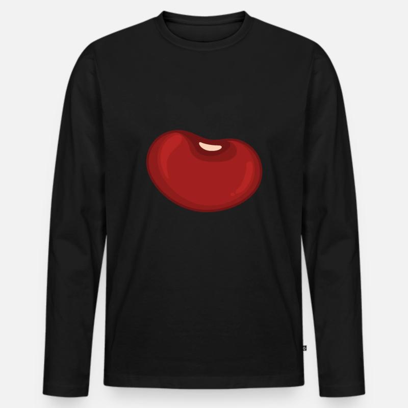 Kidneybohne - Männer Premium Bio Langarmshirt - Schwarz