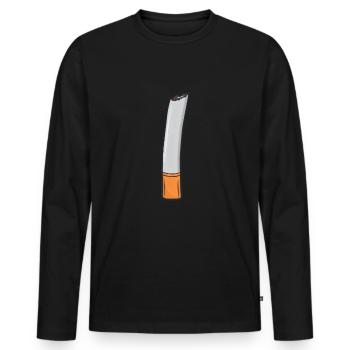 Zigarette - Männer Premium Bio Langarmshirt - Schwarz - Vorne - Nico (187cm)