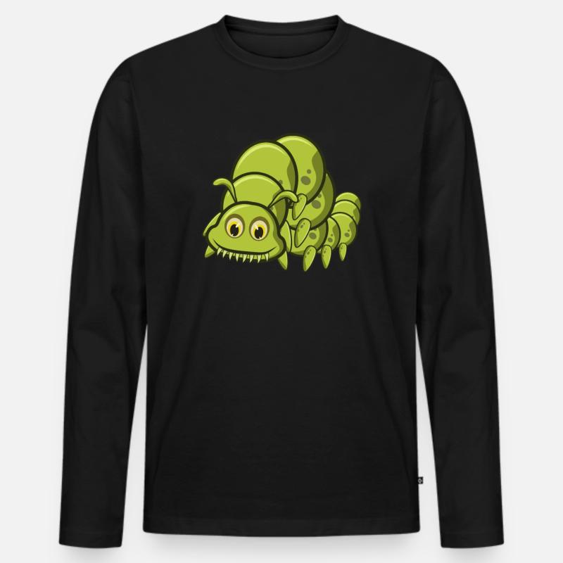 Raupe - Männer Premium Bio Langarmshirt - Schwarz