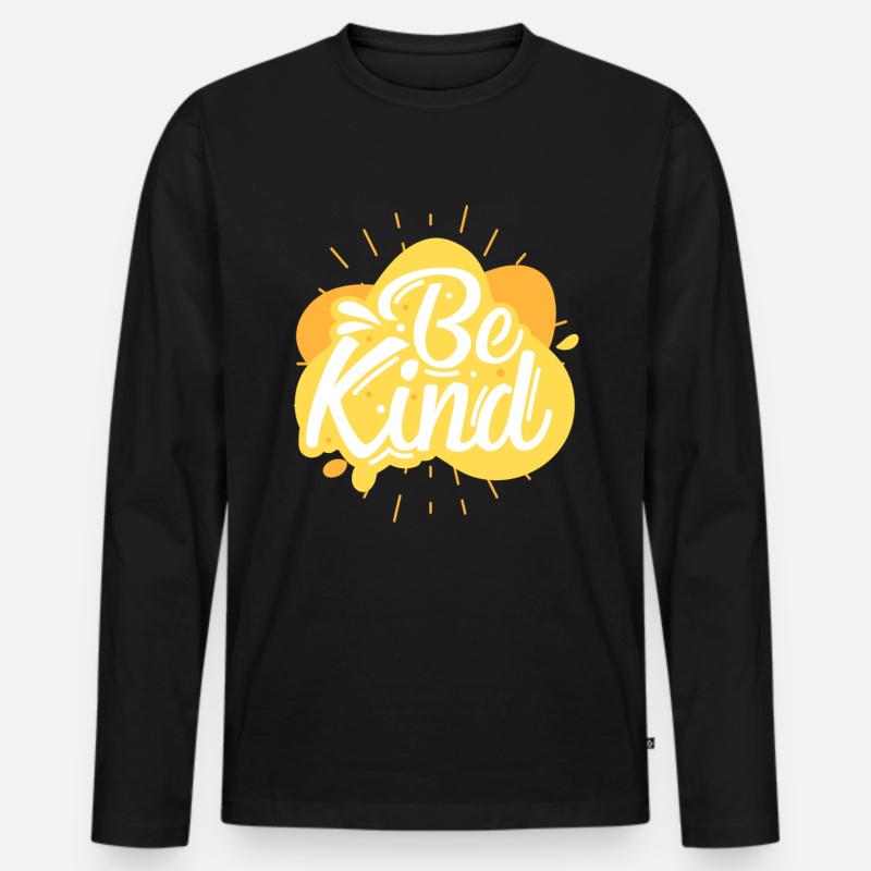 Sei nett - Männer Premium Bio Langarmshirt - Schwarz