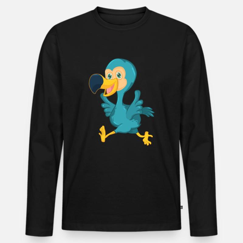 Dodo Vogel - Männer Premium Bio Langarmshirt - Schwarz