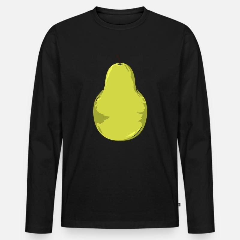 Birne - Männer Premium Bio Langarmshirt - Schwarz