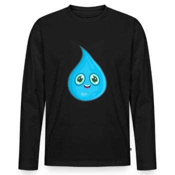 Wassertropfen Wasser - Männer Premium Bio Langarmshirt - Schwarz - Vorne - Nico (187cm)