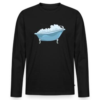 Baignoire - T-shirt manches longues Premium bio Homme - noir - Devant - Nico (187cm)