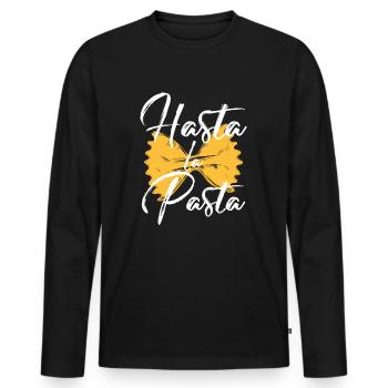 Pasta Nudeln - Männer Premium Bio Langarmshirt - Schwarz - Vorne - Nico (187cm)