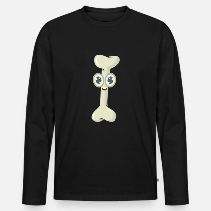 Knochen Kauknochen - Männer Premium Bio Langarmshirt - Schwarz
