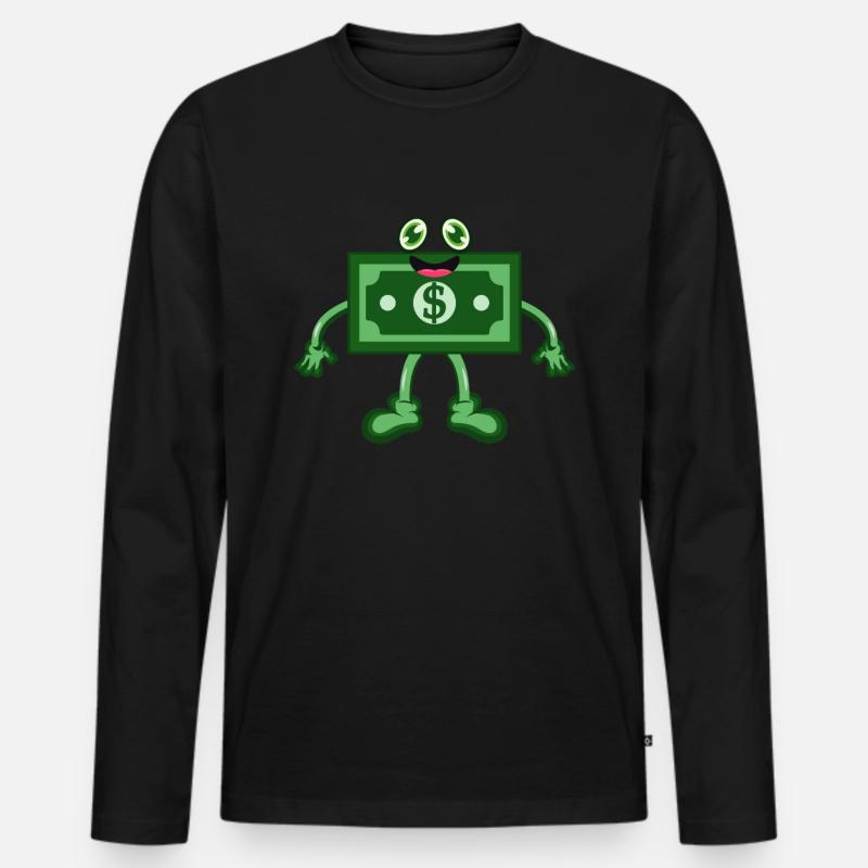 Dollar Geldschein Geld - Männer Premium Bio Langarmshirt - Schwarz