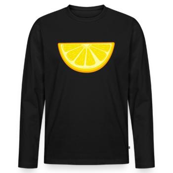 Zitrone - Männer Premium Bio Langarmshirt - Schwarz - Vorne - Nico (187cm)
