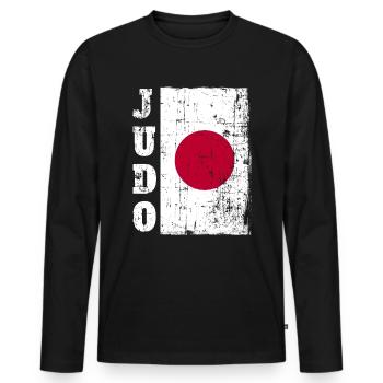 Judo Sport Judoka Flag Flag Tokyo Japan - Men's Premium Organic Long Sleeve Shirt - black - Front - Nico (187cm)