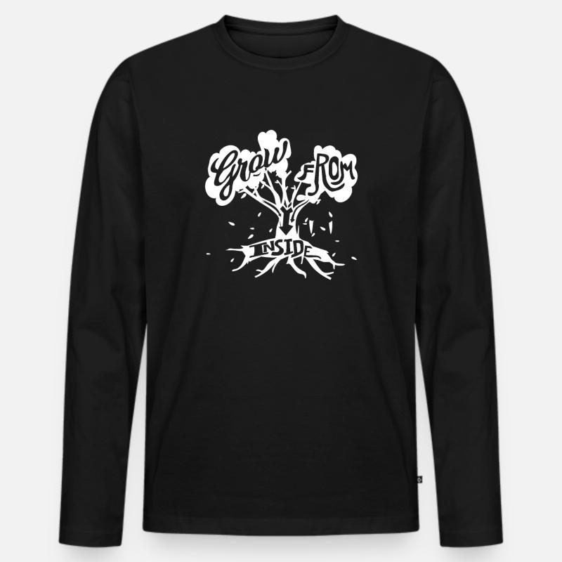 Motivation Selbstbewusstsein - Männer Premium Bio Langarmshirt - Schwarz