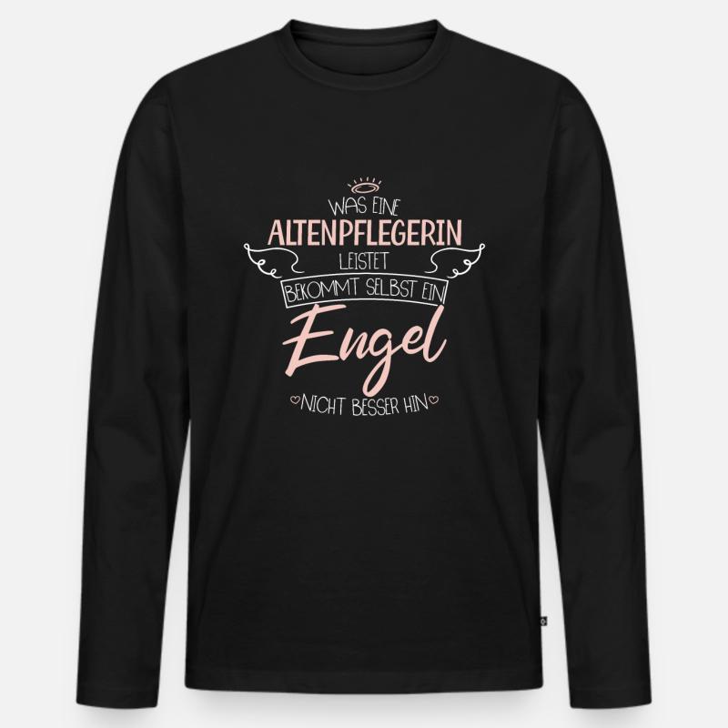 Altenpflegerin - Männer Premium Bio Langarmshirt - Schwarz
