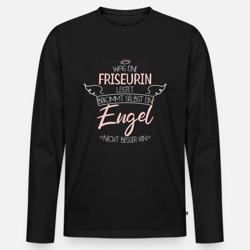 Friseurin - Männer Premium Bio Langarmshirt - Schwarz