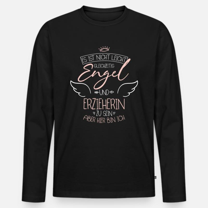 Erzieherin - Männer Premium Bio Langarmshirt - Schwarz