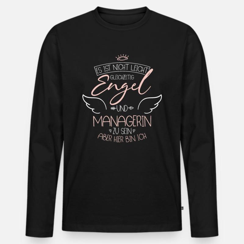 Managerin - Männer Premium Bio Langarmshirt - Schwarz
