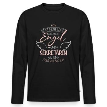 secretary - Men's Premium Organic Long Sleeve Shirt - black - Front - Nico (187cm)