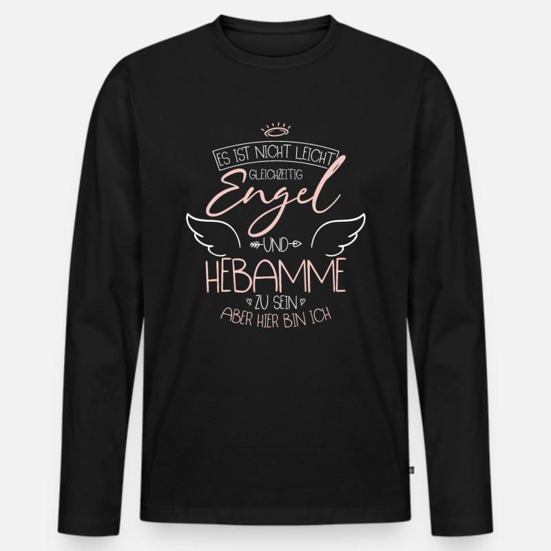 Hebamme - Männer Premium Bio Langarmshirt - Schwarz