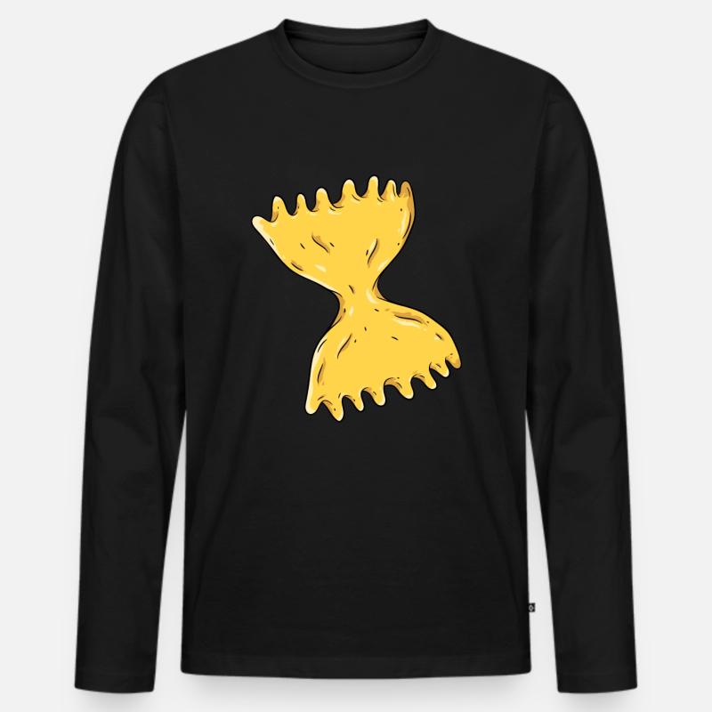 Nudel - Männer Premium Bio Langarmshirt - Schwarz