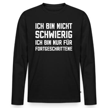 I'm not difficult, I'm advanced - Men's Premium Organic Long Sleeve Shirt - black - Front - Nico (187cm)