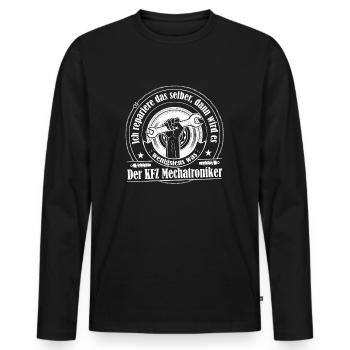 KFZ Mechatroniker - Männer Premium Bio Langarmshirt - Schwarz - Vorne - Nico (187cm)