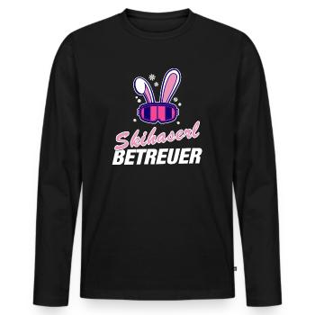 Apres Ski Skihaserl Skihasen Skihäschen Betreuer - Männer Premium Bio Langarmshirt - Schwarz - Vorne - Nico (187cm)