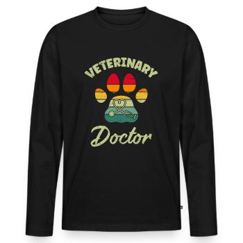 Veterinary Doctor for a Veterinarian Vet Tech - Men's Premium Organic Long Sleeve Shirt - black - Front - Nico (187cm)