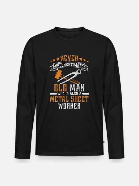Sheet Metal Working For A Sheet Metal Worker - Men's Premium Organic Long Sleeve Shirt - black
