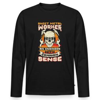Sheet Metal Worker An Engineer With Common Sense - Men's Premium Organic Long Sleeve Shirt - black - Front - Nico (187cm)