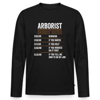 Baumpfleger Stundensätze für einen Baumpfleger - Männer Premium Bio Langarmshirt - Schwarz - Vorne - Nico (187cm)